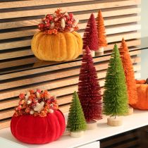 Article Citrouille en tissu pour décoration de table, décoration d'automne, 13 cm, lot de 3