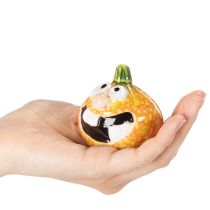 Article Figurine de citrouille décorative, 6 cm, lot de 2, idéale pour une décoration d'automne amusante.