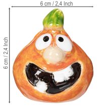 Article Figurine de citrouille décorative, 6 cm, lot de 2, idéale pour une décoration d'automne amusante.