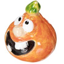 Article Figurine de citrouille décorative, 6 cm, lot de 2, idéale pour une décoration d'automne amusante.