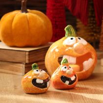 Article Figurine de citrouille décorative, 6 cm, lot de 2, idéale pour une décoration d'automne amusante.