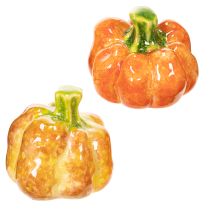 Article Citrouilles décoratives pour décoration de table automnale, 6 cm, 2 pièces
