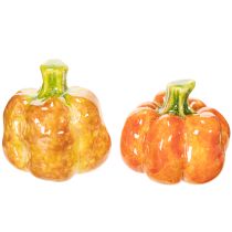 Article Citrouilles décoratives pour décoration de table automnale, 6 cm, 2 pièces