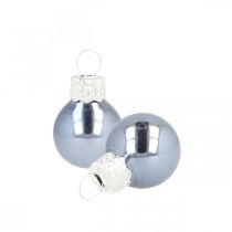 Article Mini boules de Noël en verre bleu mat/brillant Ø2cm 44 pièces