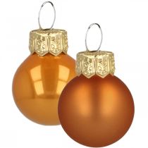 Article Mini boules de Noël verre orange mat/brillant Ø2cm 44p