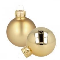 Article Boules de Noël en verre boule en verre doré mat/brillant Ø4cm 60 pièces