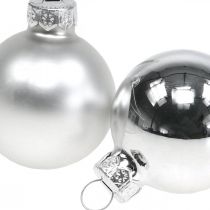 Article Boules de Noël en verre boule argentée mat/brillant Ø4cm 60 pcs