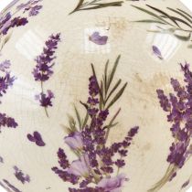 Article Boule en céramique petite décoration céramique lavande violet crème Ø9,5cm