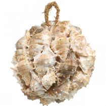 Boule déco coquilles d&#39;escargots coquillages déco à suspendre nature Ø12cm