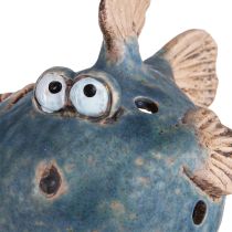 Article Poisson-globe pour photophore en céramique poisson décoratif bleu 15cm 2pcs