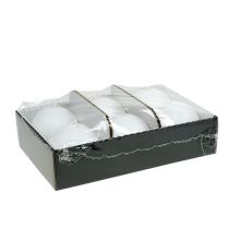 Article Lot de 6 bougies boules blanches de 80 mm - bougies décoratives en cire pour les fêtes et une ambiance chaleureuse