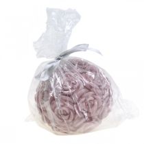 Article Bougie ronde en forme de rose rose Ø10,5 cm, décoration romantique pour table de mariage