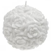 Bougie boule roses bougie ronde blanche décoration de table Ø10.5cm