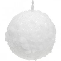 Bougies de l&#39;Avent, bougie boule, bougies boule de neige 80mm 4pcs