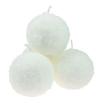 Article Bougies boules bougies boules de neige blanches bougies boule Ø10cm 4 pcs