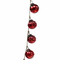 Article Guirlande de décoration de Noël boules de sapin rouge 120cm