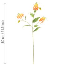 Article Fleurs artificielles Gloriosa orange à longues tiges pour vases, 80 cm, lot de 3