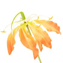 Article Fleurs artificielles Gloriosa orange à longues tiges pour vases, 80 cm, lot de 3