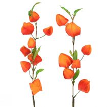 Article Fleur artificielle orange lanterne fleur Physalis fleurs décoratives en soie 93cm 2pcs