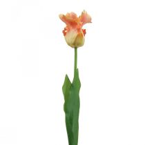 Fleur artificielle, tulipe perroquet orange, fleur de printemps 63cm