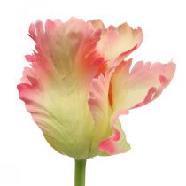 Article Fleur artificielle, tulipe perroquet rose, fleur de printemps 63cm