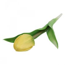 Tulipe Artificielle Jaune Real Touch Fleur de Printemps H21cm