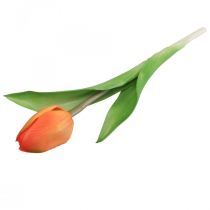 Fleur artificielle Tulipe Orange Real Touch fleur printanière H21cm