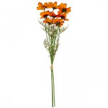 Article Fleurs artificielles Cosmea Orange panier à bijoux H51cm 3 pcs