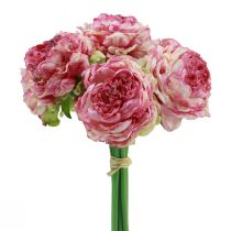 Article Fleurs Artificielles Décoration Pivoines Artificielles Rose Antique 27cm 7 pcs