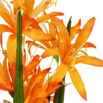 Fleurs artificielles Nerine Orange Lys de Guernesey Fleurs d&#39;Automne 48cm