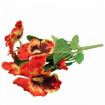 Fleurs artificielles, fleurs en soie, pensée orange 29cm