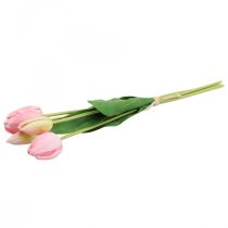 Article Fleurs artificielles tulipe rose, fleur printanière 48cm lot de 5