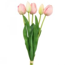 Article Fleurs artificielles tulipe rose, fleur printanière 48cm lot de 5
