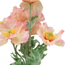 Article Fleurs Artificielles Décoration de Fleur de Pavot Artificielle 35cm Bouquet 3pcs
