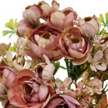 Article Fleurs artificielles déco bouquet renoncule artificielle rose 32cm