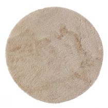 Article Chemin de table rond décoratif en fausse fourrure, tapis en fourrure beige Ø38cm
