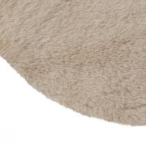 Article Chemin de table rond décoratif en fausse fourrure, tapis en fourrure beige Ø38cm