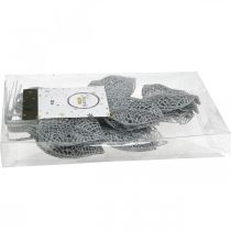 Article Plantes artificielles, décoration branche, déco feuille argent pailleté L36cm 10p