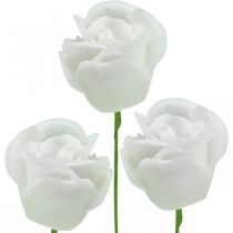 Article Roses artificielles roses en cire crème roses décoratives en cire Ø6cm 18 pcs