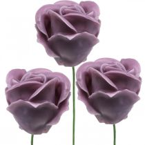 Roses artificielles lilas wax roses déco roses wax Ø6cm 18 pièces
