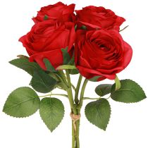 Article Roses Artificielles Roses Rouges Décoration Fleur Ø6cm H6cm L50cm 4 pcs