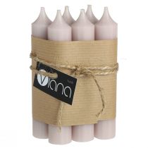 Article Bougies bâton court couleur rose clair 21×110mm 6 pcs