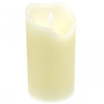 Bougie LED Véritable Cire Crème Pour Pile Avec Minuterie H13cm