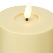 Article Bougie LED d&#39;extérieur avec minuteur effet flamme vert beige H12cm