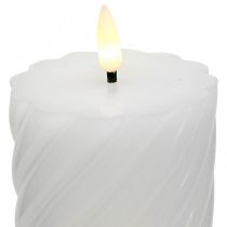 Article Bougie LED avec minuteur blanc chaud véritable cire Ø7,5cm H15cm