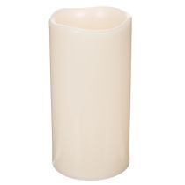 Article Grande bougie LED à piles avec minuterie, blanc chaud, pour extérieur, 25 cm