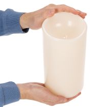 Article Grande bougie LED à piles avec minuterie, blanc chaud, pour extérieur, 25 cm