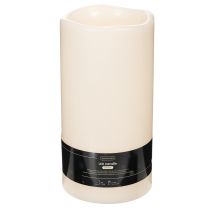Article Grande bougie LED à piles avec minuterie, blanc chaud, pour extérieur, 25 cm