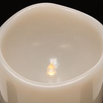 Article Grande bougie LED à piles avec minuterie, blanc chaud, pour extérieur, 25 cm