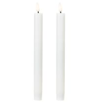 Article Bougies LED blanches coniques en cire blanc chaud 24,5 cm 2 pièces